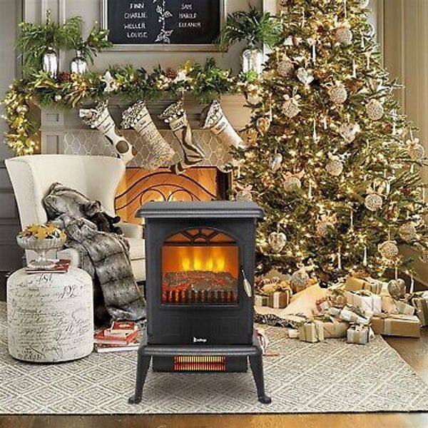 Infrared Electric Fireplace Stove Portable Heater with Realistic Flame Effect