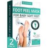 Foot Peel Mask,  For Cracked Heels, Dead Skin & Calluses - Make Your Feet Baby Soft & Get a Smooth Skin, Removes & Repairs Rough Heels, Dry Toe Skin, Exfoliating Peeling Natural Treatment, 2 Pack