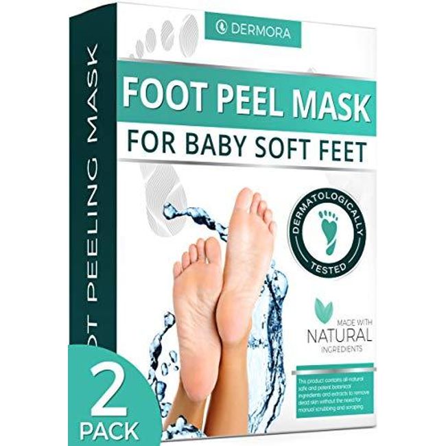 Foot Peel Mask,  For Cracked Heels, Dead Skin & Calluses - Make Your Feet Baby Soft & Get a Smooth Skin, Removes & Repairs Rough Heels, Dry Toe Skin, Exfoliating Peeling Natural Treatment, 2 Pack