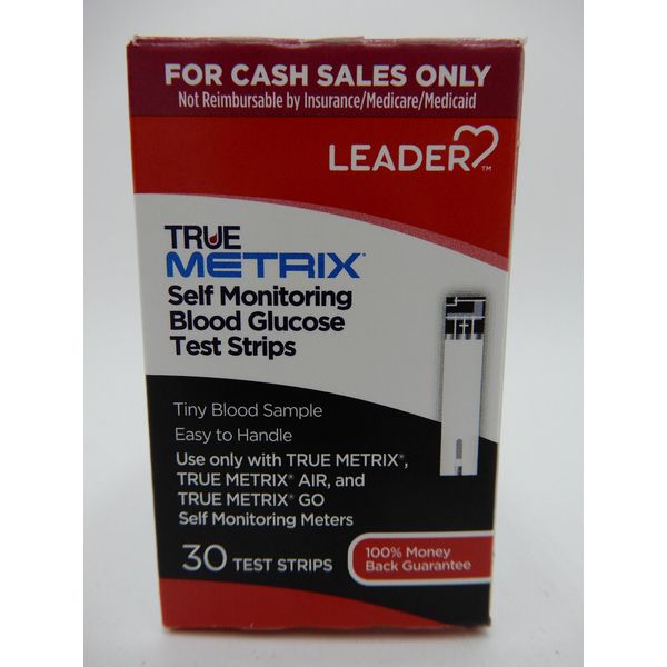 Leader True Metrix Self Monitoring Glucose Test Strips 30 Count 096295142044VL