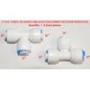 2peces. 1/4"  3-WAY UNION TEE PUSH QUICK CONNECT RO REVERSE OSMOSIS WATER FILTER