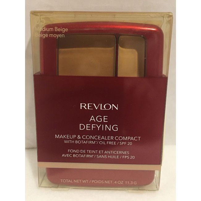 Revlon Age Defying Makeup & Concealer Compact SPF 20 4 Oz. 05 Medium Beige New