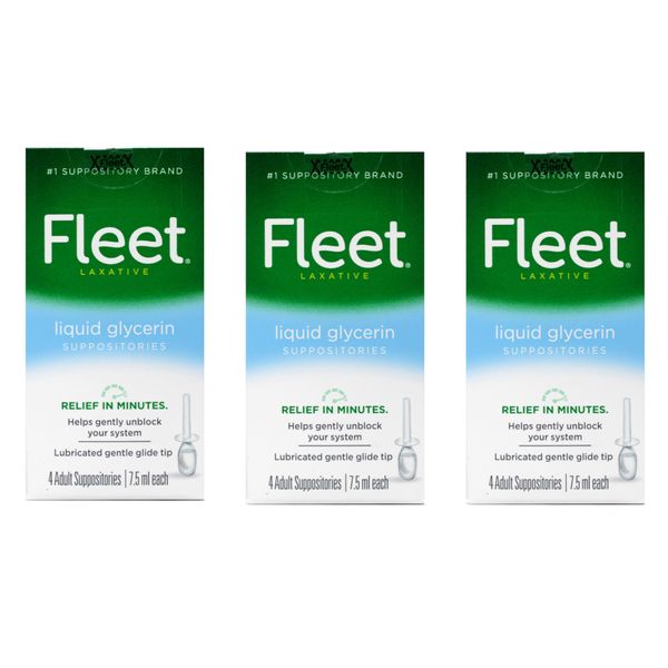 Marble Medical Fleet Liquid Glycerin Suppositories 4 Each (Pack of 3)