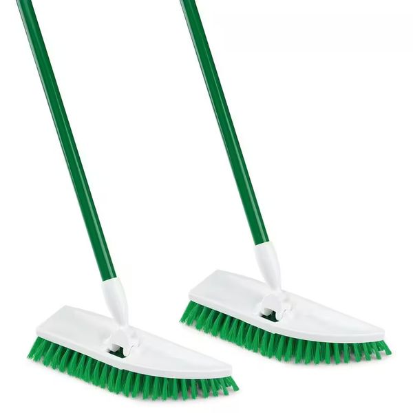 No Knees Floor Scrub Brush stiff and durable bristles scrub floors (2-Pack)