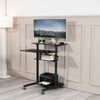 VIVO Black Mobile Height Adjustable Stand Up Desk Workstation Presentation Cart