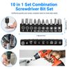 Flexible Drill Bit Extension Right Angle Drill Attachment Set, 360° Rotatable 1/4 3/8 1/2" Impact Grade Socket Adapter Set, Super Bit Shaft Extension Bits, Screwdriver Bit Set