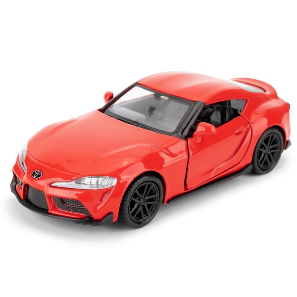 RMZ City 1/36 Toyota Supra Alloy Model Car with Pull Back Function Toy Car for Collecting and Decorating Model Toys, Car Gifts for Boys and Girls (Red)