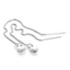 Sterling Silver Heart Pull Through Box Chain Earrings