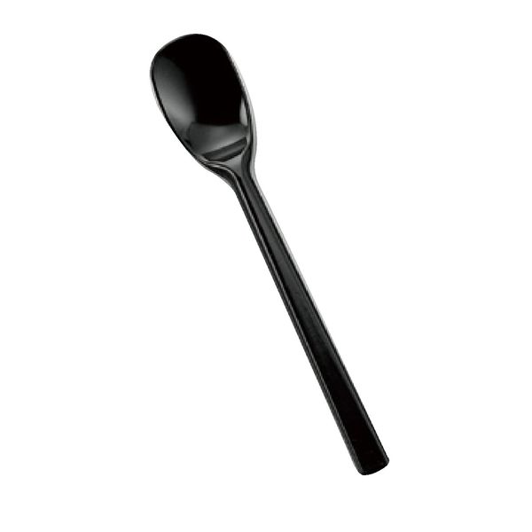 Saitou Industrial Soft Rubber Spoon, Silicone, One-Piece Type, Black, Large Size