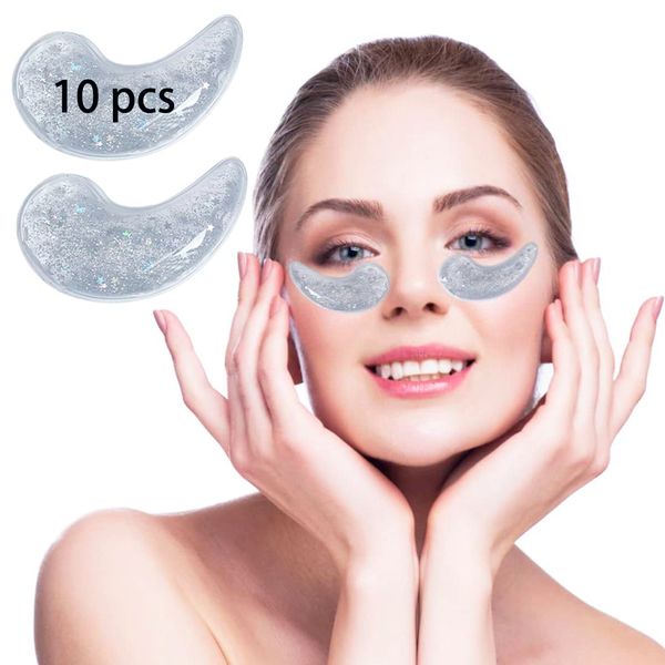 Reusable Gel Eye Ice Pack, Cooling Eye Pad, Hot ＆ Cold Treatment for Eye Strain, Eye Swelling, Eye Redness, Puffy Eyes, Dark Circles, Smooth Fine Lines, and Eye Recover Surgery. (Clear ＆ 10PCS)