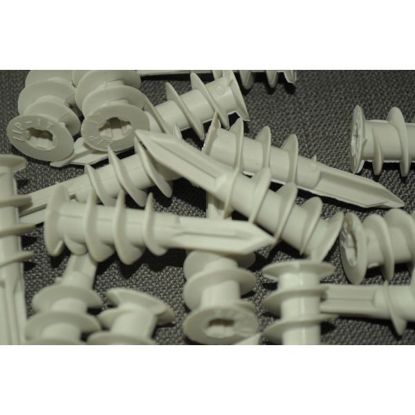 100pcs Self Drilling 55lbs Threaded Twisted Drywall Anchors for #8-12 Screws