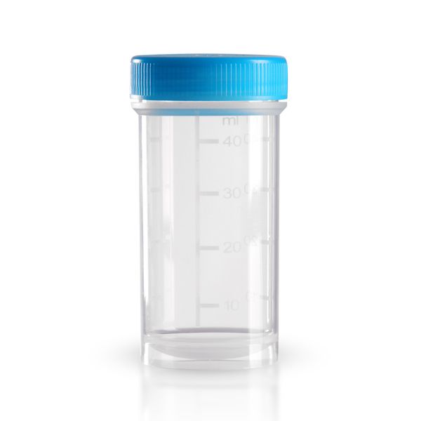 Kunststoffdosen 5 x 50ml / Pathogefäss/Probendose inkl. Schraubdeckel Blau