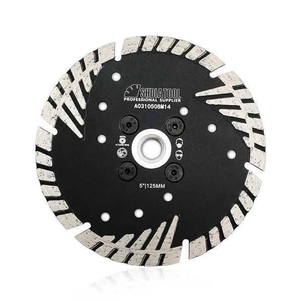 SHDIATOOL Diamond Cutting Blade with Turbo Slant Protection Teeth 125mm / 5 Inch for Concrete Tile Granite Marble Masonry Brick