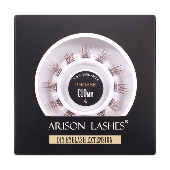 Wimpern Cluster, einzelne Cluster-Wimpern DIY Wimpernverlängerung Cluster Volumen Wispy Lashes Super dünnes Band wiederverwendbar weich und bequem (C-10mm)