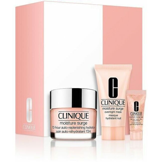 Clinique Moisture Surge 72 Hour Hydration 3 PC Set Hydrator Mask Eye Filler NEW