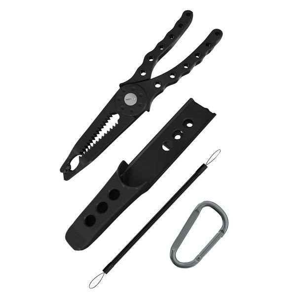 Fabulous Do Fish Grip Catcher Pliers Fish Grab Fishing Storage Holder Holster Carabiner Clip Cord Black