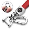 Jeep Trailhawk in Black on Genuine Red Leather Loop-Strap Chrome Hook Key Chain