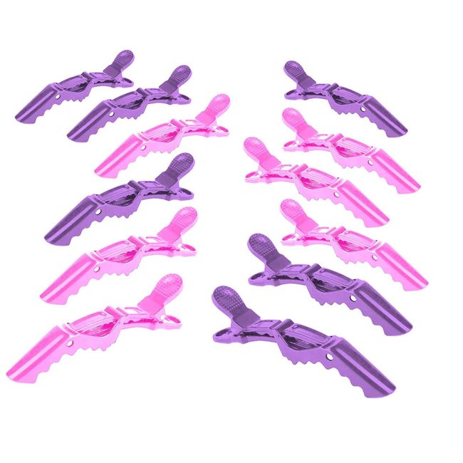 Haarklemmen Haarclips Friseur Clips Combi-Clip Friseur Abteilklammern krokodil aus Kunststoff, Professionelle Styling Haarklammern für Damen,Haarspangen Friseur 12Pcs,Kunststoff Haarklammer