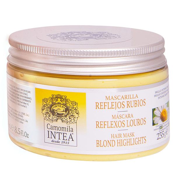 Intea Camomila Blonde Highlights Hair Mask - Hair Mask for Blonde, dyed or rinsed hair with Chamomile Extract - Paraben and Ammonia FREE - 8.3 oz