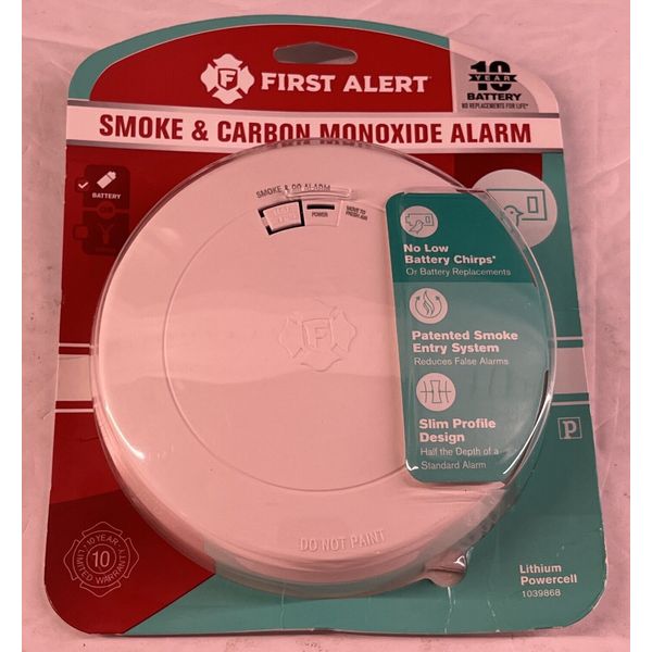 First Alert 1039868 Wireless lithium Battery Smoke & Carbon Monoxide Alarm