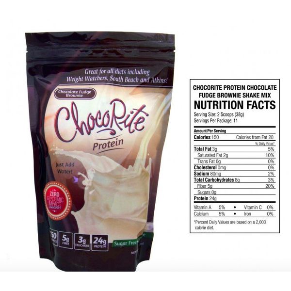 Keto: ChocoRite Chocolate Fudge Brownie Protein shake mix (3 net carbs)