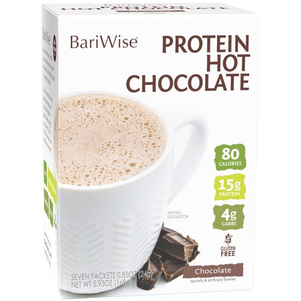 BariWise Protein Hot Chocolate, Hot Cocoa, Low Sugar, Low Carb, Keto Friendly & Gluten Free (7ct)