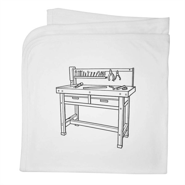 Azeeda 'Tools Workbench' Cotton Baby Blanket/Shawl (BY00033750)