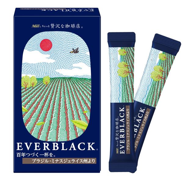 AGF A Little Luxury Coffee Shop EVERBLACK Stick Black, 9 Bottles from Minas Gerais, Brazil, Stick Coffee, Instant Coffee