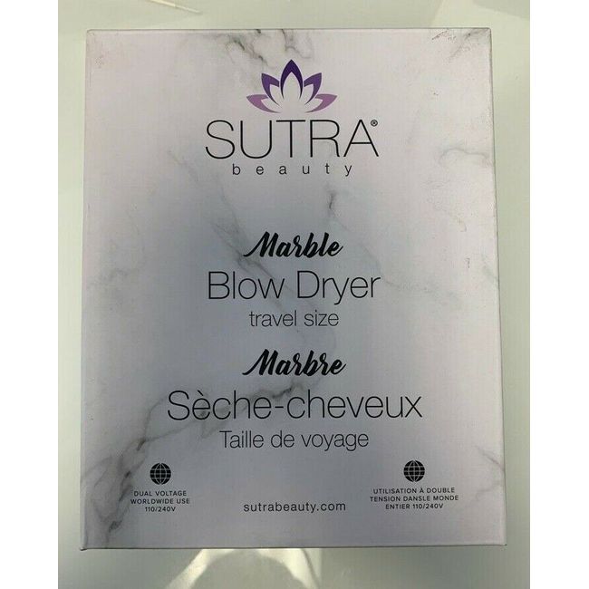 SUTRA Beauty Marble Travel Size Blow Dryer 1000 Watt 2 Speed Lightweight