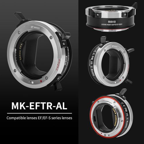 Meike MK-EFTR-AL Metal Lens Adapter Support Full Frame and Auto-Focus Mount Converter for Canon EF/EF-S Lenses to Canon EOS-R EOS-RP R5 R5C R6 R7 R10 and RED Komodo Cameras