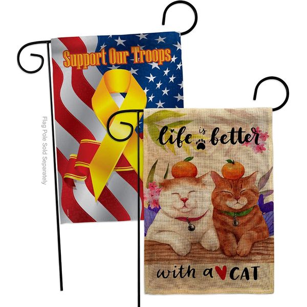 Angeleno Heritage Better Burlap Garden Flag Pack Cat Kitten Meow Spoiled Paw Fur Pet Nature Farm Animal Creature Support Our Troops House Banner Small Yard Gift Double-Sided, Made in USA