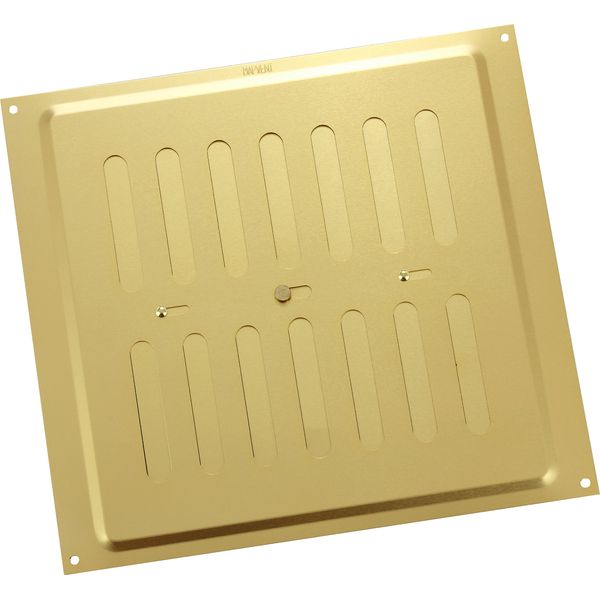 MAP 949-33 Metal Adjustable Air Vent 9" x 9", Triple Brick Sliding Hit & Miss Aluminium Grille Cover (229mm x 229mm), Gold