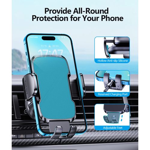 Glangeh Car Phone Holder, [2024 Upgraded Clip Super Stable] Phone Holder for Cars Air Vent, 360° Rotated Car Phone Mount with One-Click Release, Compatible with iPhone 15 Pro Max and All 4-7'' Phones