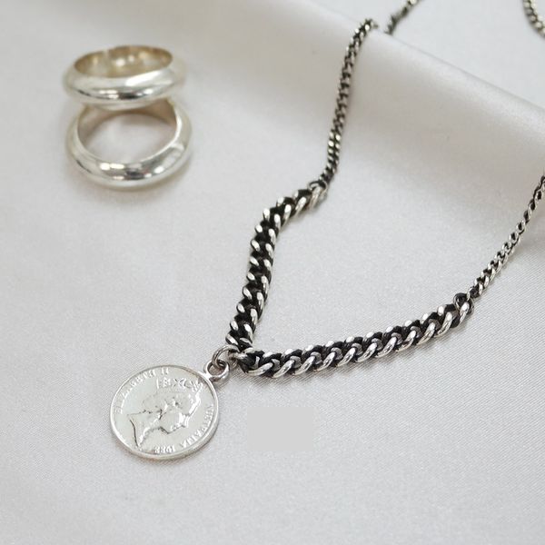 Silver 925 Queen Coin Oil Painting Chain Layered Silver Necklace