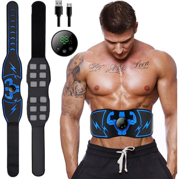 Jenylu Abs Trainer Muscle Stimulator, Abs Toning Belt,EMS Muscle Stimulator with 6 Modes & 18 Levels Operation Muscle Stimulation USB Rechargeable for Men and Women Home Gym Fitness