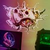 Game Wall Stickers, 3D Broken Wall Controller Design, for Teenagers' Bedroom Decor