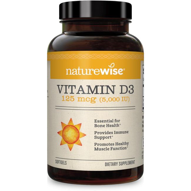 Vitamin D3 5000Iu (125 Mcg) 1 Year Supply for Healthy Muscle Function, and Immun