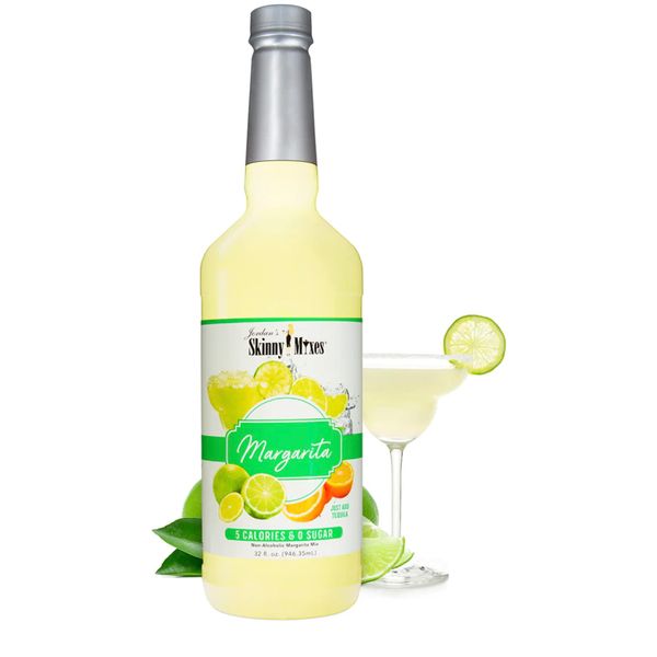 Jordan's Skinny Mixes Sugar Free Margarita Mix, Flavored Cocktail Mixer for Drinks, Fresh Lime Drink Flavoring for Cocktails & Mocktails, Low Calorie, Gluten Free, Keto Friendly, 32 Fl Oz, 1 Pack