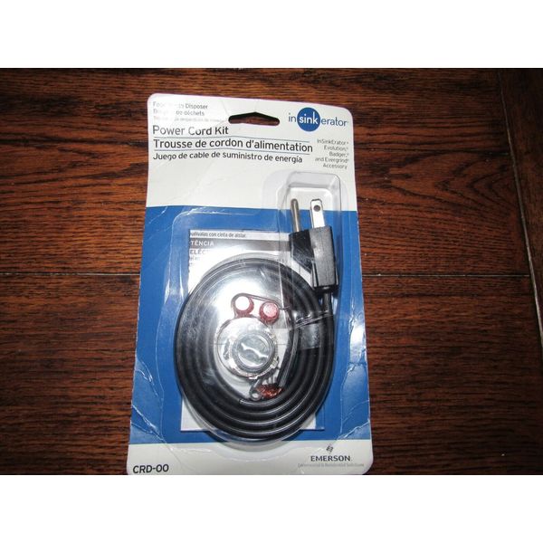 InSinkErator Garbage Disposal Power Cord Kit, CRD-00 Black New in Sealed Pkg