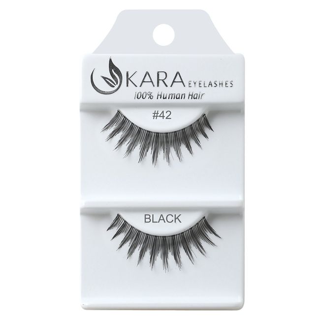 Kara Beauty Human Hair Eyelashes - 42 (Pack of 12)