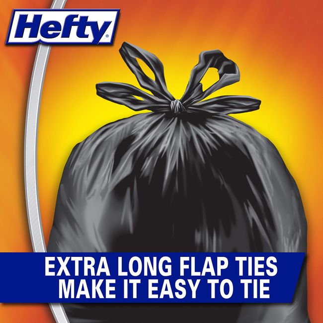 Heavy Duty Contractor 42-Gallon Flap-Tie Trash Bags, 22-Pack