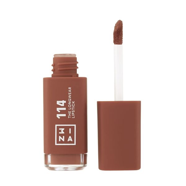 3INA The Longwear Lipstick 114 - Naturally Hydrating, Fast Drying - Shades That Stay All Day And Suit Every Skin Tone - Cruelty Free, Paraben Free, Vegan Cosmetics - Light Brown Color - 0.22 Fl. Oz