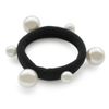 [Jewel Box] JewelVOX Hair Elastic Hair Accessory Women's Pearl Set of 3 Bundled Hair Black Adult