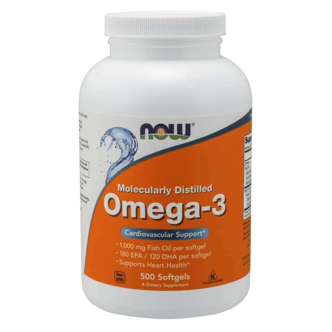 NOW Foods Omega-3 1000mg 500 Softgels 180 EPA / 120 DHA 5/25EXP