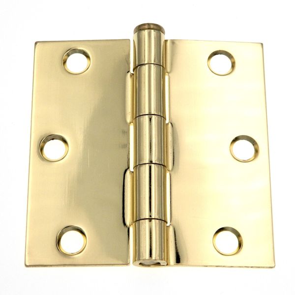 Warwick 15 Pack 3 Inch Door Hinges, Square Corner, Polished Brass DA3011PB