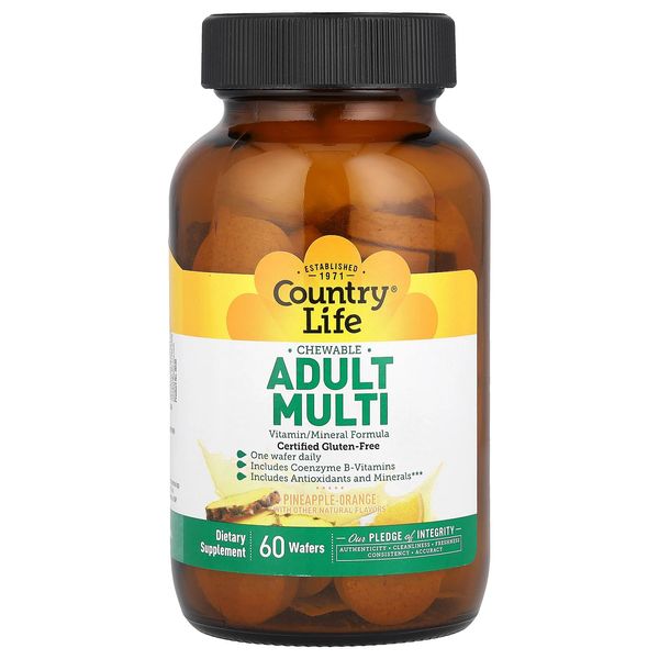 Chewable Adult Multi, Pineapple-Orange, 60 Wafers