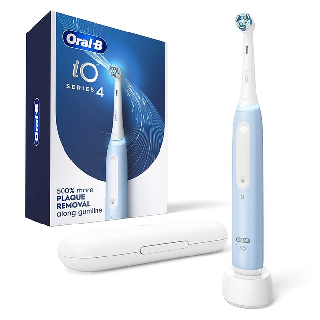 Oral-B iO Series 4 Electric Toothbrush with (1) Brush Head, Rechargeable, Icy Blue