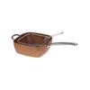 Home Essential Aluminium Multi Purpose Square Non Stick Pan, 24cm - Copper Finish