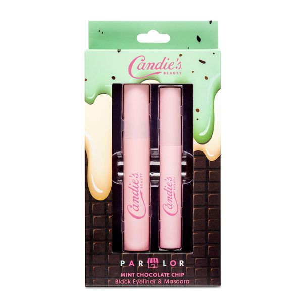 Candie's Parlor Mint Chocolate Chip Black Liquid Eyeliner and Black Mascara Set - Indulgent Eye Makeup Duo