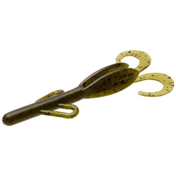 Zoom Bait Baby Brush Hog Bait-Pack of 12 (Green Pumpkin, 5 1/2-Inch), One Size